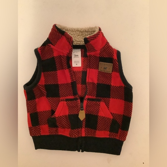 Carter's Other - Carters Red Buffalo check vest